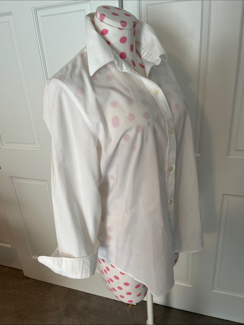 Lauren Ralph Lauren White Cotton Button-Front Blouse - Picture 3 of 8